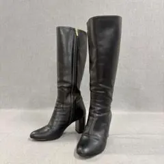 美品Salvatore Ferragamo ロングブーツ サイドジップ ブラックのサムネイル