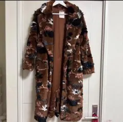 snidel スナイデル　フラワーパターン ブラウンファーコート