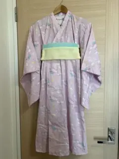 【美品】GLOBAL WORK ★ girls 簡単　浴衣　ピンク　ユニコーン柄