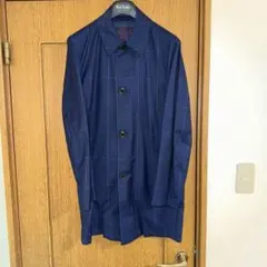 ポールスミス　ネイビー チェック柄 ステンカラーコート