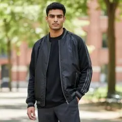 adidasアディダス トラックジャケット異素材黒グレー