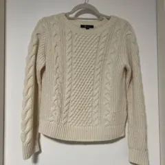& by P&D アイボリー ケーブルニットセーター 38のサムネイル