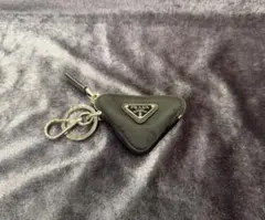 プラダ トライアングル ミニポーチ キーホルダー キーリング ナイロン
