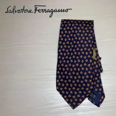 Salvatore Ferragamo ネクタイ 総柄 ネイビー