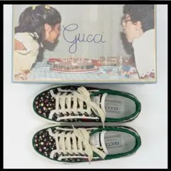【GUCCI】Tennis1977 花柄スニーカー 34 箱付美品 22cm