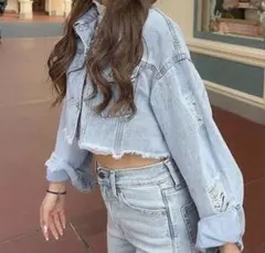 デニムジャケット ミニ丈 春服 レディース