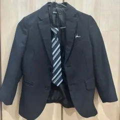 130cm黒のストライプジャケットとショートパンツセット