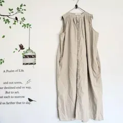 dongurikun /ノースリーブワンピース 綿100% ポケット付き