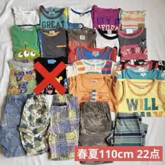 春夏子供服110cmまとめ売り 22点セット Tシャツ ズボン タンクトップ