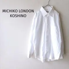 Z【ミチコロンドンコシノ】形態安定シャツ 長袖 綿100％ 白 無地 メンズのサムネイル