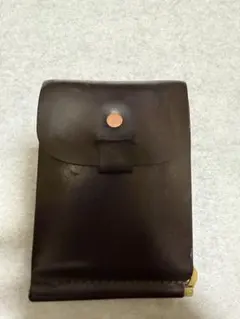ダークブラウン レザー マネークリップ