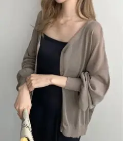 ボタン付きカーディガン 長袖