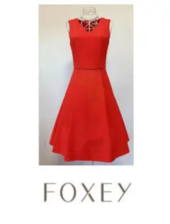 ☆フォクシーニューヨークVネックワンピース赤レッド40☆