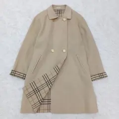 ✨超希少✨バーバリー　ダブルチェスターコート　彫刻印金ボタン　カシミア混　40