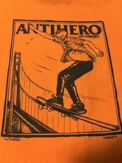 anti hero skateboards ビッグロゴTシャツ オレンジのサムネイル