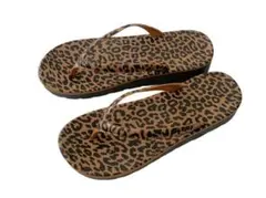 厚底 レディース ビーチサンダル 　レオパード ヒョウ柄 　スリッパ