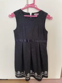 ネイビー 水玉模様 ワンピース