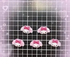 【小】　ネイルパーツ　デコパーツ　マイメロ　3d　キャラクター　サンリオ　5つ
