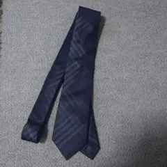 COMME CA MEN ダークブルー チェック柄 ネクタイ