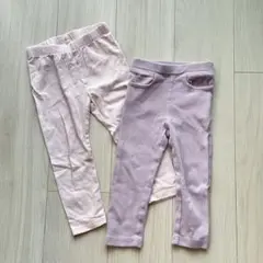 【即決OK匿名配送】GAPピンクレギンス フタフタ紫パンツ2点セット