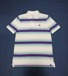 メンズ NIKE ストライプ ポロシャツ パープルとライトブルーのストライプ