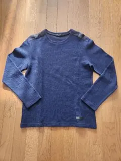 ブラックレーベル　ネイビー ニットセーター 肩チェック　サイズM