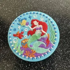 ディズニー アリエル 刺繍缶バッジ