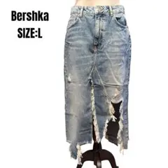 Bershka ベルシュカ ダメージデニム スリットスカート Lサイズ