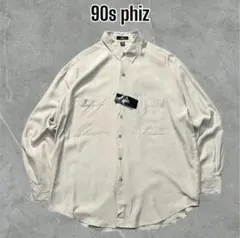 【90s phizフィズ】デッドストックネップシルクL100%シャツKHAKI