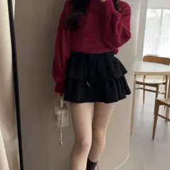 インパン裏地付きティアードスウェットミニスカート pm596 新品未使用♡