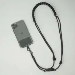 【yuzen】スマホ ショルダー ストラップ ブラック 黒