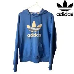 adidas トレフォイルロゴ フーディー ブルー