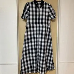 LAFFMO ギンガムチェック　半袖シャツワンピース