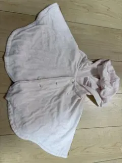 ウサギ刺繍フード付きベビーポンチョ