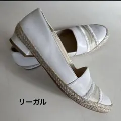 百貨店購入【REGAL】リーガル　本革　フラット　シューズ　白のサムネイル