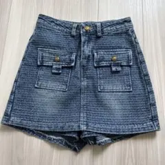 スカート風ショートデニムパンツ