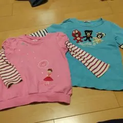 ミキハウス　ダブルビー　りーなちゃん　Ｔシャツセット　120㎝　100㎝