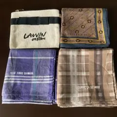 ハンカチ 3枚セット LANVIN en Bleu ポーチ付のサムネイル