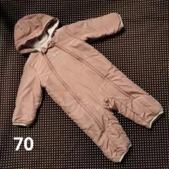 KP フード付き ジャンプスーツ 70cm ピンク 中綿