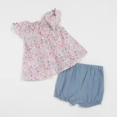 petit main リボンチュニックセットアップ 80