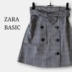 美品✨ザラベーシックZARA BASIC　チェック柄ミニスカート　アシンメトリー