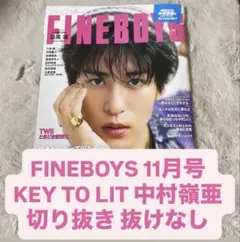 FINEBOYS 11月号 KEY TO LIT 中村嶺亜 切り抜き 抜けなし