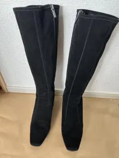 (1回使用！)(美品)銀座yoshinoyaブラックスエードロングブーツのサムネイル