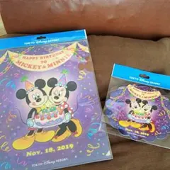 ★新品『ミッキー&ミニー お誕生日クリアファイル+ステッカー』ディズニー