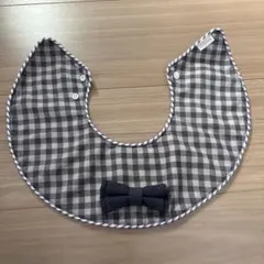 MARIMARL チェック柄 スタイ 蝶ネクタイ付き