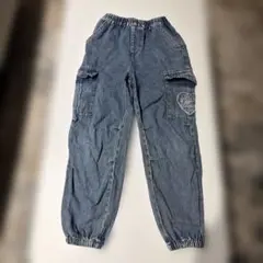 しまむら　デニム　ウエストゴム　ライトブルー 140