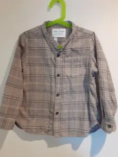 FORK&SPOON　KIDSネルチェックバンドカラーシャツ120