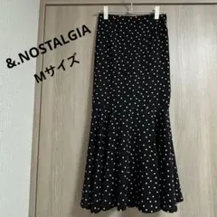 【 &.NOSTALGIA 】ドット マーメードスカート ブラック M ロング