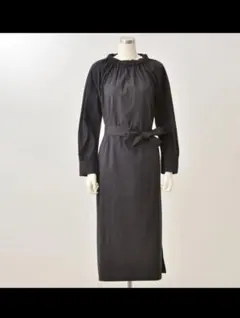 PERSON'S ブラック ロングワンピース S qvc パーソンズ 黒