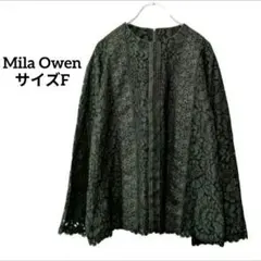 ミラ オーウェン【Mila Owen】サイズF　ダークグリーン　レースブラウスのサムネイル